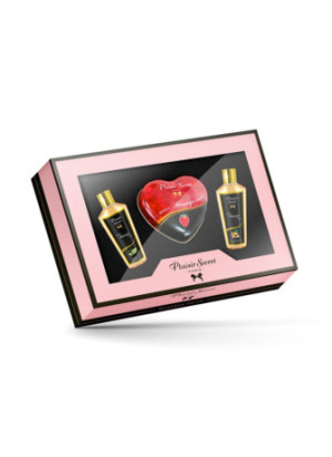 Coffret de massage contenant 2 huiles sèches et 1 bougie de massage - CC826077